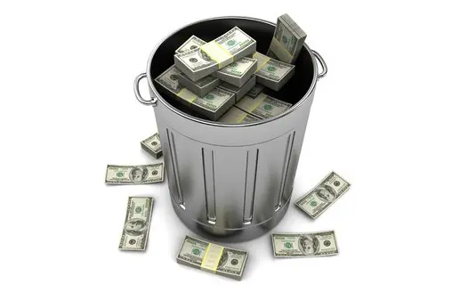 Money in garbage Can | EnableComp available Nationwide.