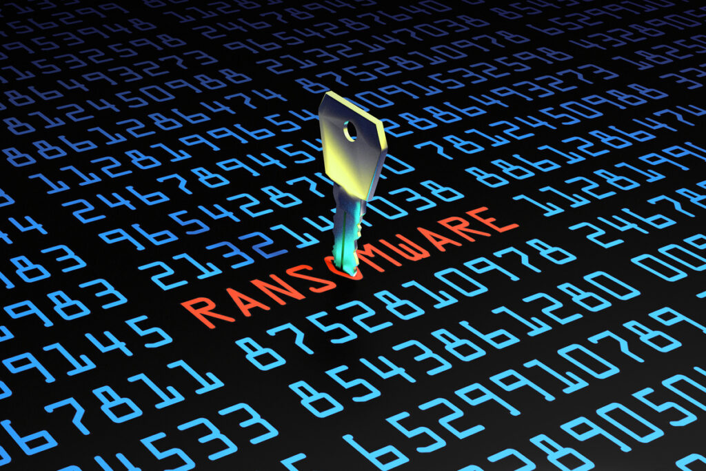 Ransomware code with key graphic | EnableComp Available Nationwide