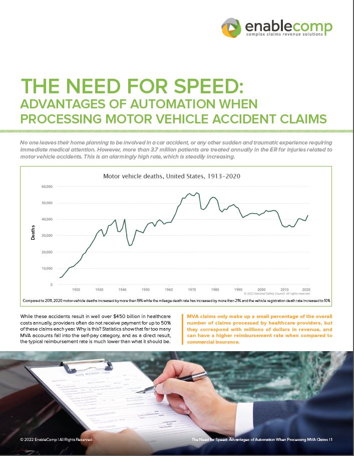 The Need for Speed: Advantages of Automation When Processing Motor Vehicle Accident Claims Document | EnableComp is available across the United States.