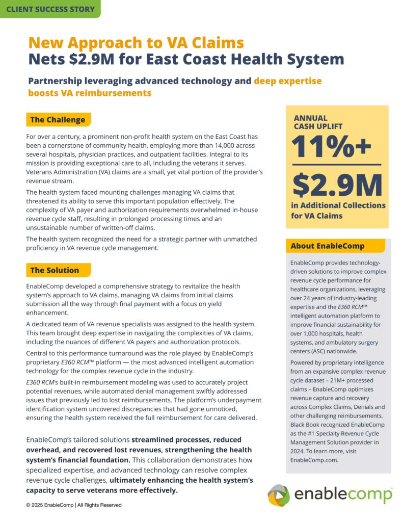 New Approach to VA Claims Nets $2.9M for East Coast Health System